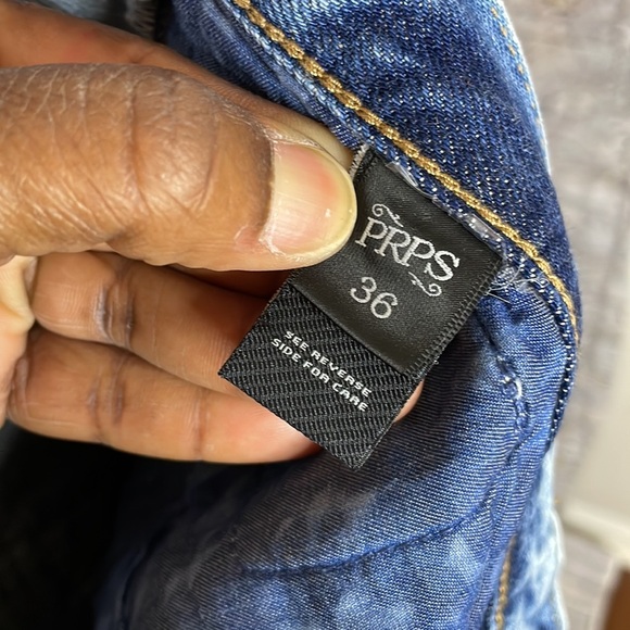 🔥🔥PRPS MEN JEANS Denim distresses with patch Size: 36 🔥🔥 - Picture 8 of 9